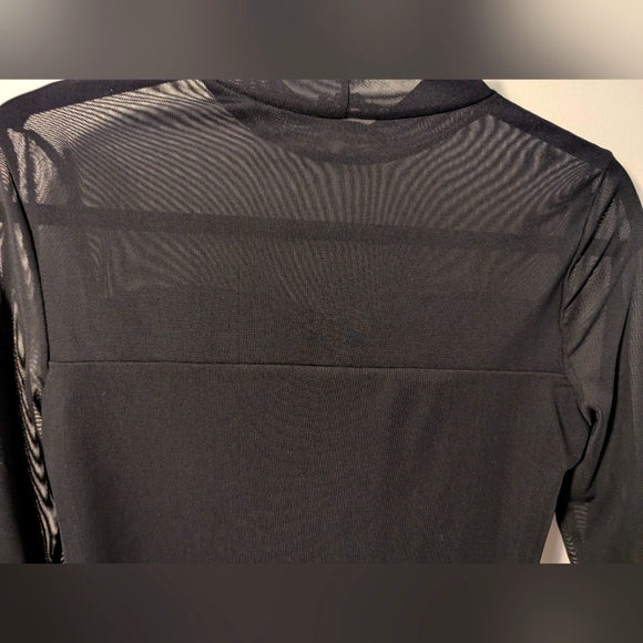 NEW Shinestar Black mesh bodysuit mock turtleneck size large - Picture 9 of 11